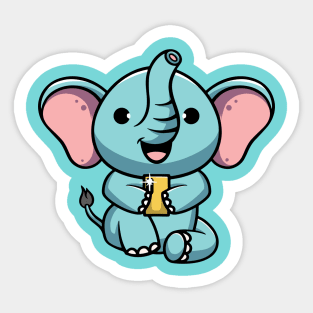 Cute Baby Elephant Selfie Sticker